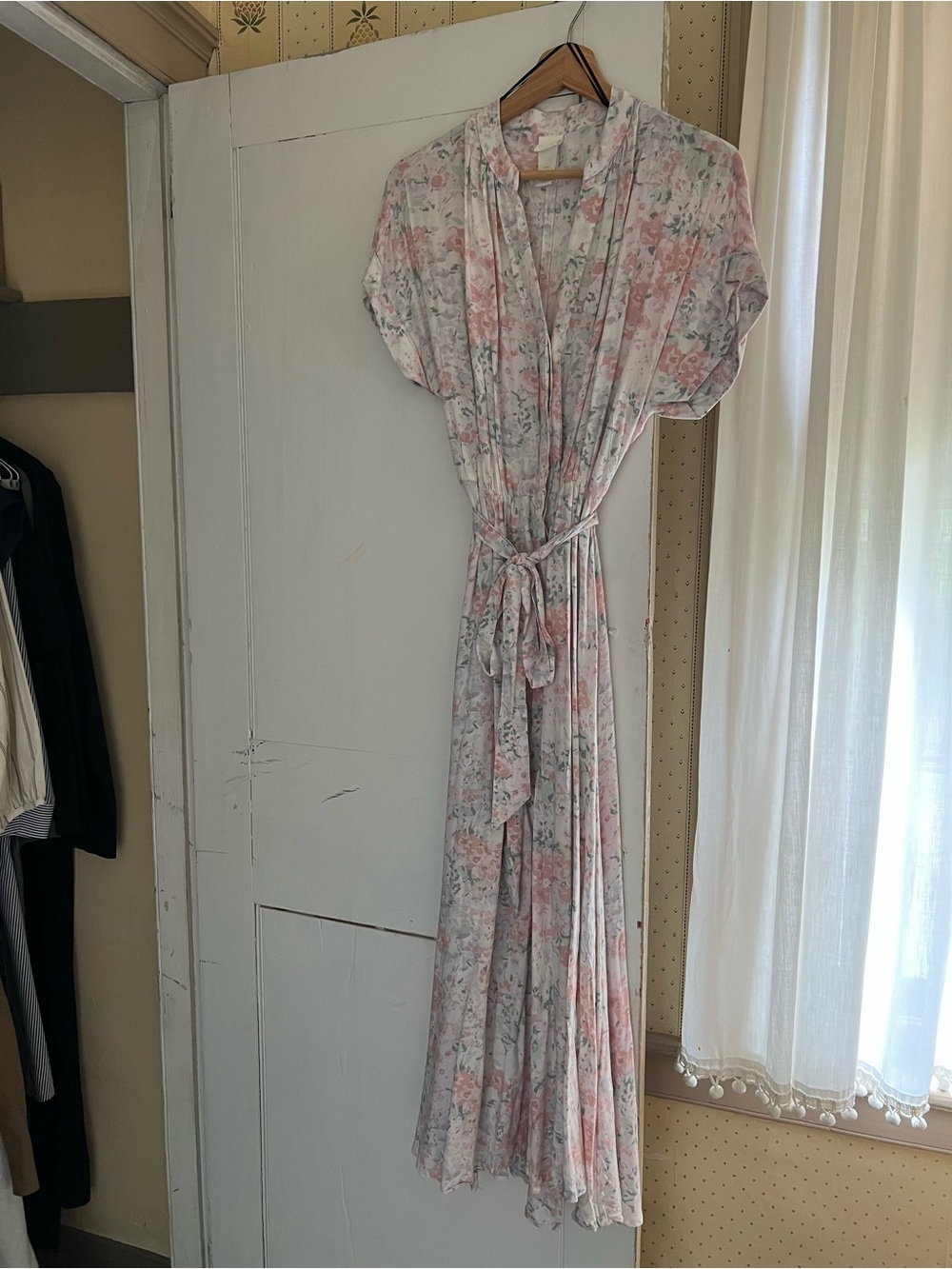Floral Pink Maxi Wrap Dress - Unbranded